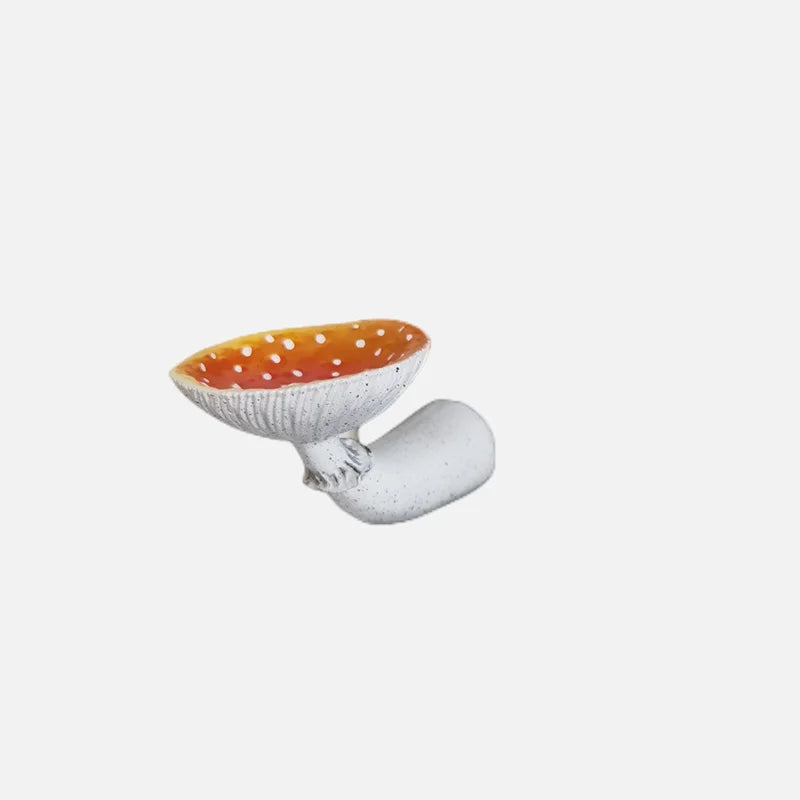 support mural objet rond texture champignon blanc rouge moderne naturel champêtre