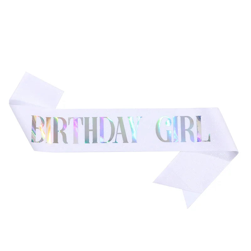 ruban pailleté festif anniversaire fille femme blanc rose bleu vert doré holographique
