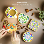 coasters mosaïque multicolores créatifs artisanal diy bambou transparents opaques