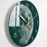 horloge murale moderne noire étoiles galaxie lumineuses salon décoration opaque aiguilles électrique