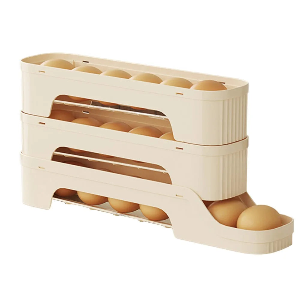 rangement d'oeufs porte réfrigérator vert jaune beige moderne pratique coulissant réutilisable transparent opacité