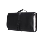 Sac cheveux noir réutilisable oxford moderne crochets métalliques poignée texture mat salle bain
