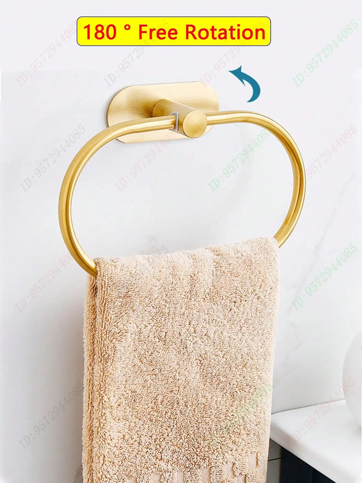 anneau serviette adhésif acier inoxydable noir doré argenté moderne salle bain 1pc 3pcs 6pcs