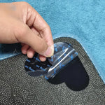tapis anti dérapant moderne motif abstrait gris stickers adhésifs non glissant salle bain rechargeable