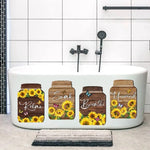 autocollants muraux tournesols calligraphie bois rustique décoratif résistant eau moderne opaques ensemble