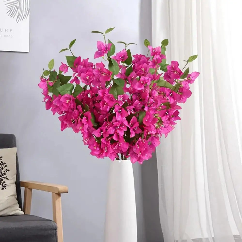 décoration maison bougainvillier artificiel fleurs bractées feuilles vertes rose fuchsias intérieur événements anniversaires decoration