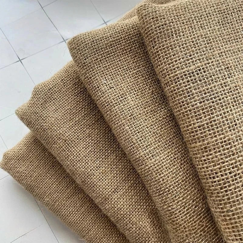 tissu jute rustique beige clair tissé grossier antidérapant textile naturel occasion bricolage simple