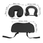 masseur facial coussin simili cuir noir ceintures ajustables massage tête relaxation esthétique salon beauté