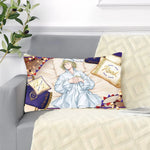 housse coussin imprimé anime personnages bleu blanc moderne double face