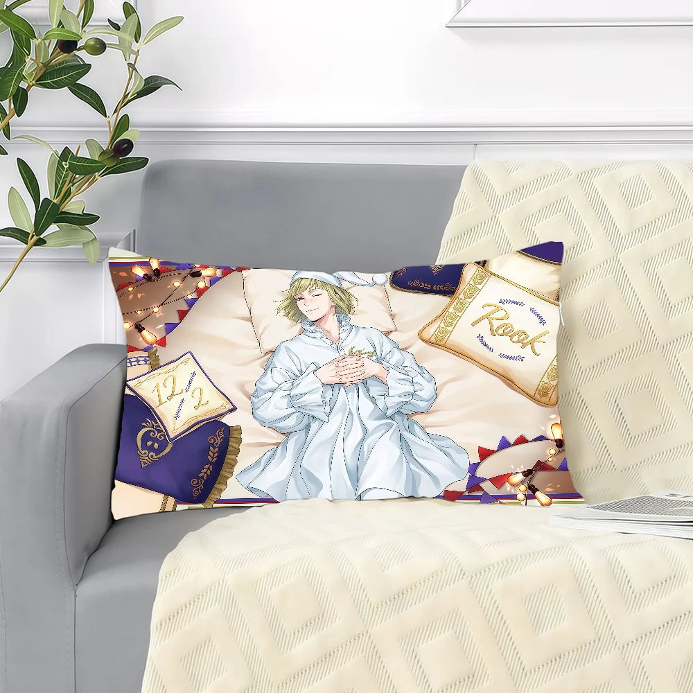 housse coussin imprimé anime personnages bleu blanc moderne double face