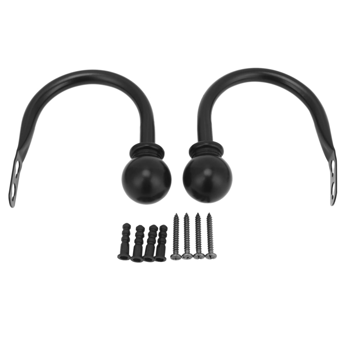 boucles rideau noires modernes vis accroches rideaux décoration fenêtres maison