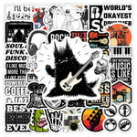 sticker musical vinyle waterproof jazz rock animal lettres instruments graphiques