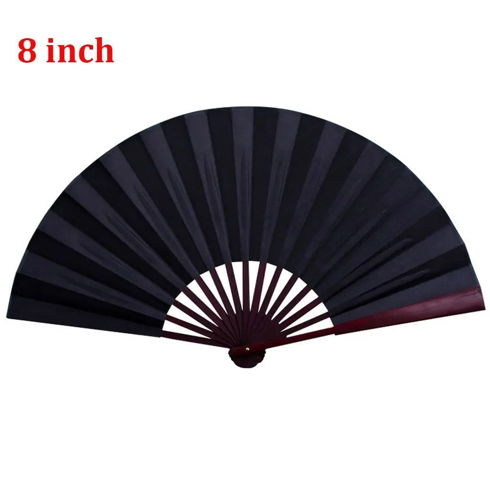 éventail pliant 10 pouces blanc rouge noir classique rayures clips double face
