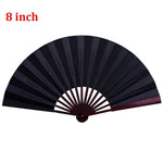 éventail pliant 10 pouces blanc rouge noir classique rayures clips double face