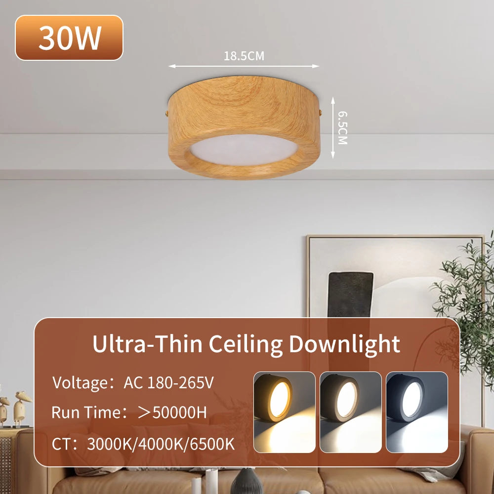 lampe led encastrable bois grain moderne salon cuisine 220v toucher interrupteur walnut blanc