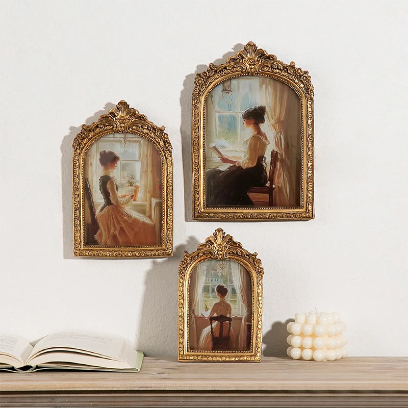 cadres decoratifs peintures femme or vintage texturé opaques mur decoration antiquité erotique ange ceramic