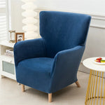 Housse fauteuil velours beige clair moderne canapé place lavable machine restaurant
