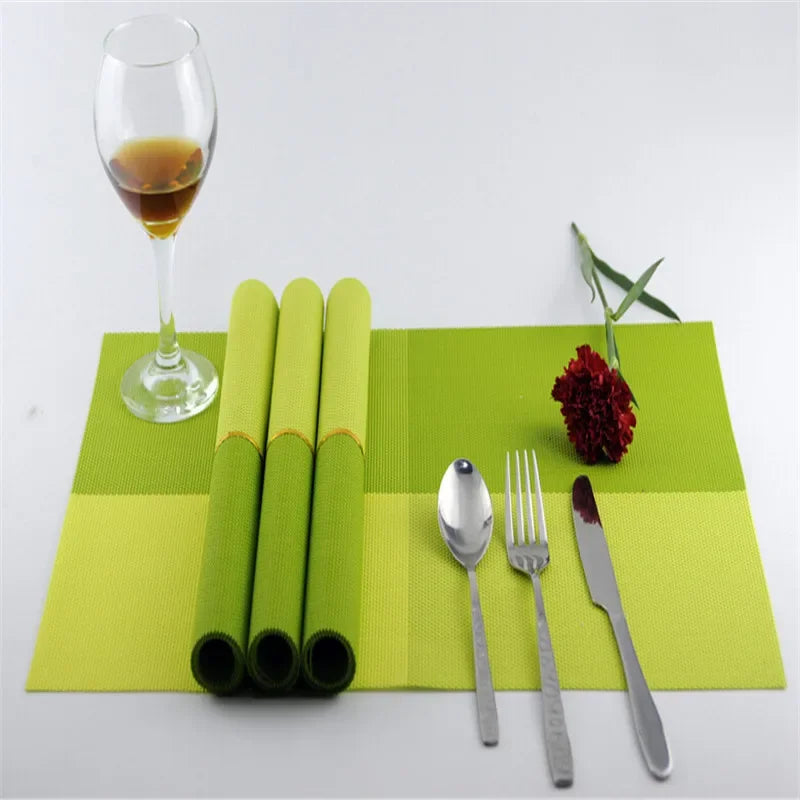 serviettes table tissées modernes bleu vert rouge opaques durables