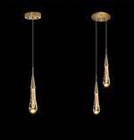 lampe suspendue moderne or noir cristal bulle brillant transparent chambre salon étude