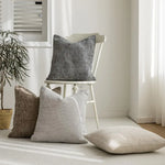 housses coussin décoratives polyester beige gris contemporaines simples maison neutres