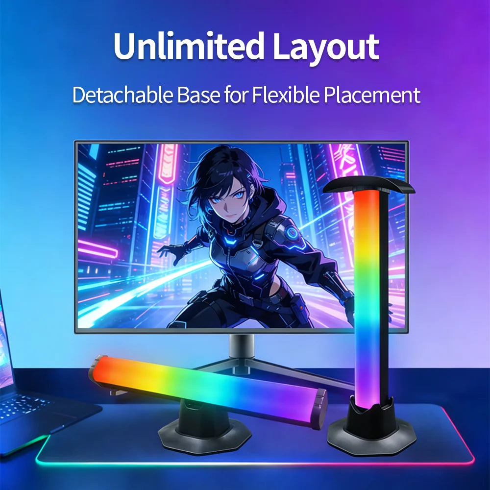 barre lumineuse led multicolore cyberpunk télécommande bluetooth application gamingRGBOpaque moderne