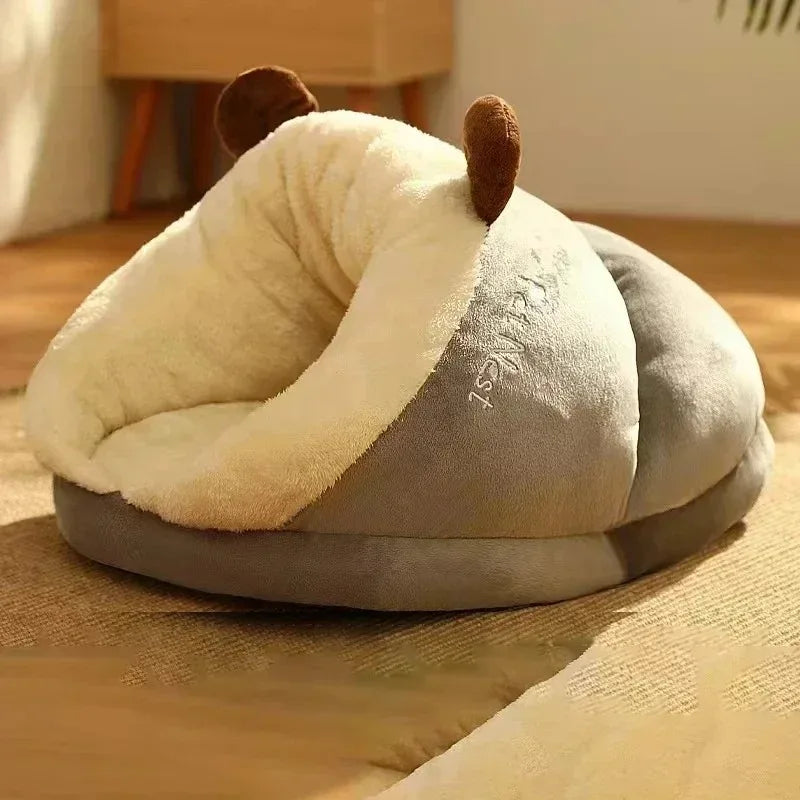 lit doux velours vert chat chien confortable arrondi 100 coton lavable size