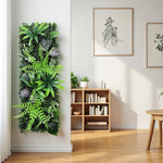 panneau mural végétal feuilles fleurs artificielles clips moderne décoration extérieure vert orange rose blanc