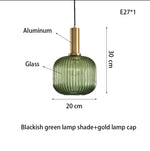 suspension lumineuse moderne vert rayures opacité câble noir gris beige chambre salon