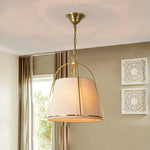suspension lumineuse moderne or tissu texturé salon chambre étude lumière chaude lumière froide lumière