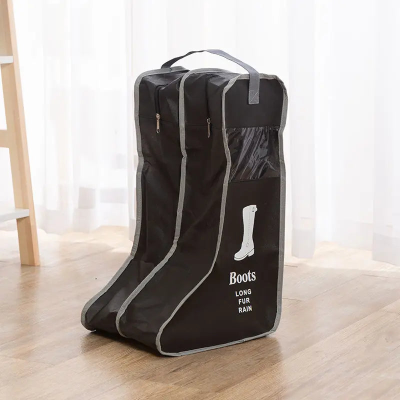 sacs rangement chaussures noir beige fenêtre transparente pratique moderne poignées