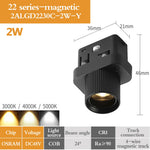 projecteur led moderne 48v 2w noir mat 3000k 4000k 5000k warm neutral cold white