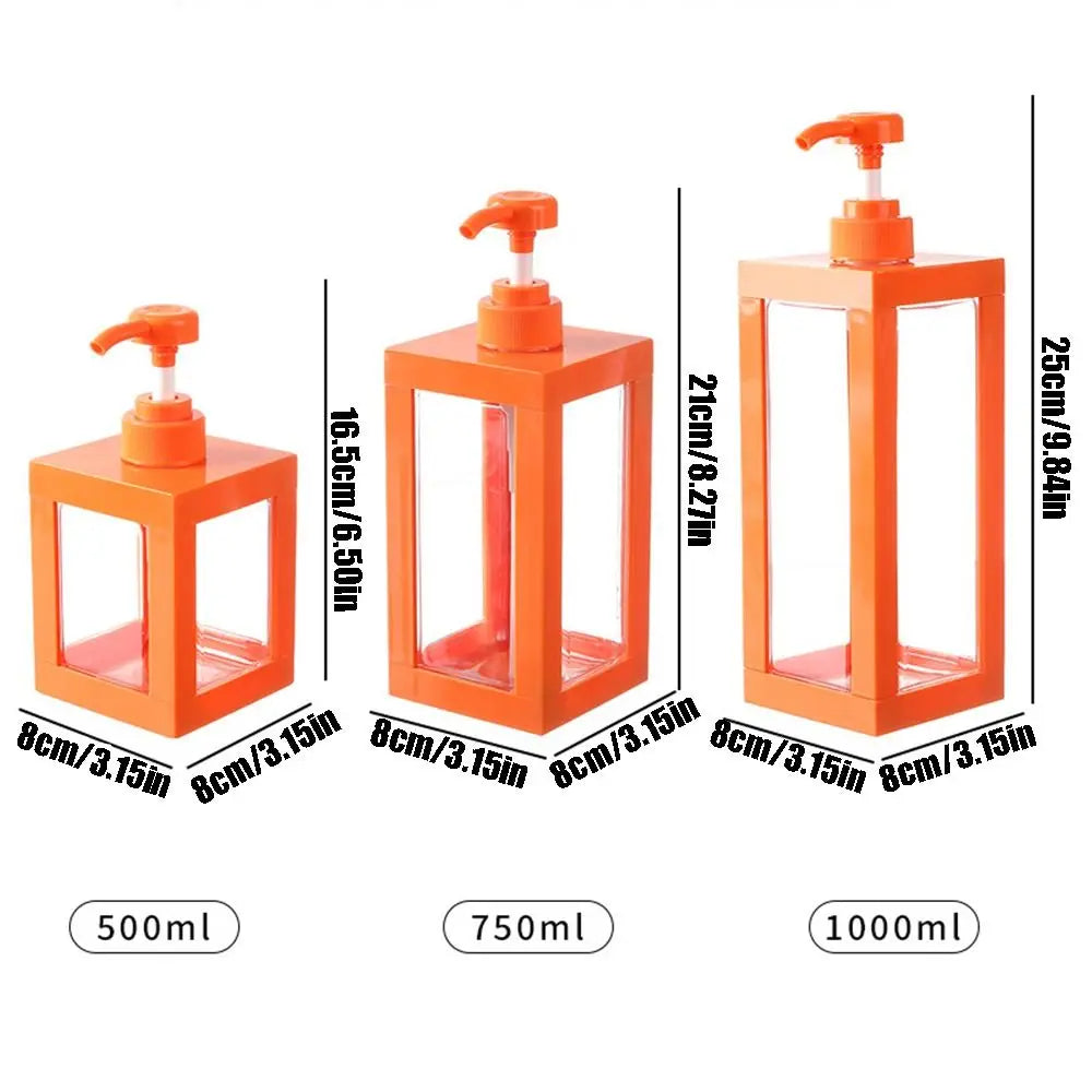 distributeur savon liquide orange noir blanc transparent moderne minimaliste 500ml 750ml 1000ml Pompe rechargeable