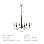lustre salon doré bois classique têtes sans ombre éclairage hall chambre