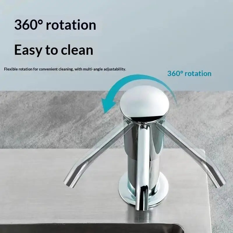 distributeur savon liquide chrome moderne fixations vis sans piece inclusion