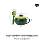 tasses porcelaine céramique motif citrouille texture rugueuse couleur orange verte rouge automnales