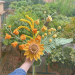 bouquet main fleurs artificielles jaunes blanches vertes intérieur mariage anniversaire decoration