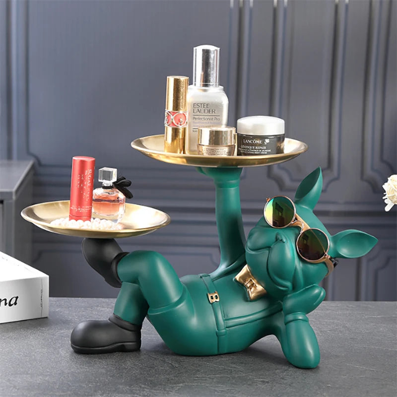 décor moderne support plateau noir verre lunettes parfum télécommande cigarettes
