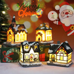 décoration noël lumineuses mini maisons résine brique tuiles colorées festive