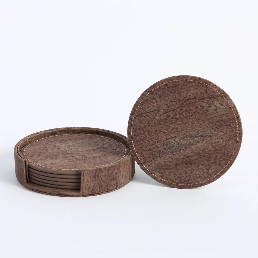 coasters texture bois gris marron moderne pièces boîte rangement elasthanne