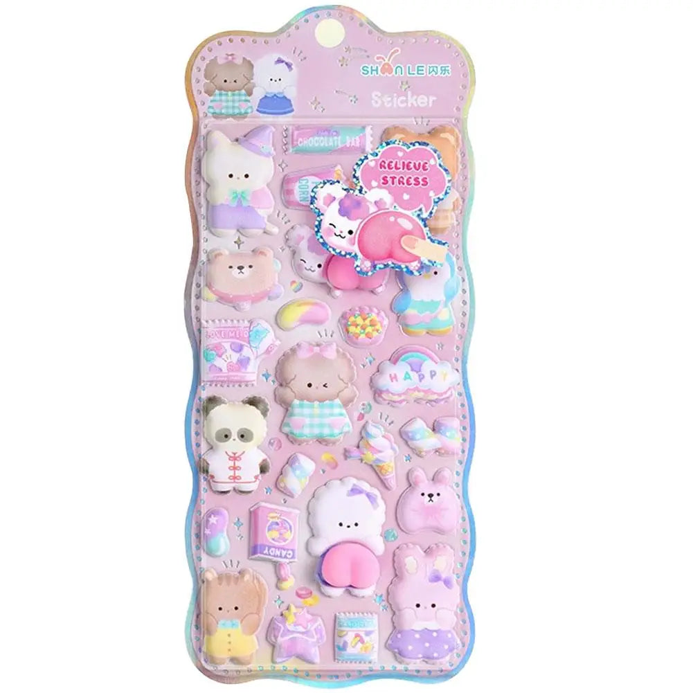autocollants 3D animaux mignons fruits kawaii adhésifs décoratifs maison téléphone portable ordinateur