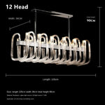 lustre contemporain transparent tubulaire suspension salon chambre ampoules led 15 30mètres carrés