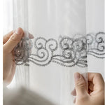 rideau blanc brodé transparent classique maison français moderne