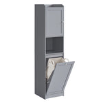 Armoire de salle de bain gris clair avec rangements optimisés
