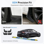 tapis sol voiture tesla model noir rayures horizontales moderne clips protection pieds