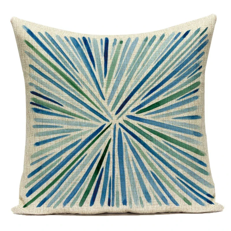 coussins carrés modernes motifs géométriques feuilles vertes tropicales couverture polyester coton