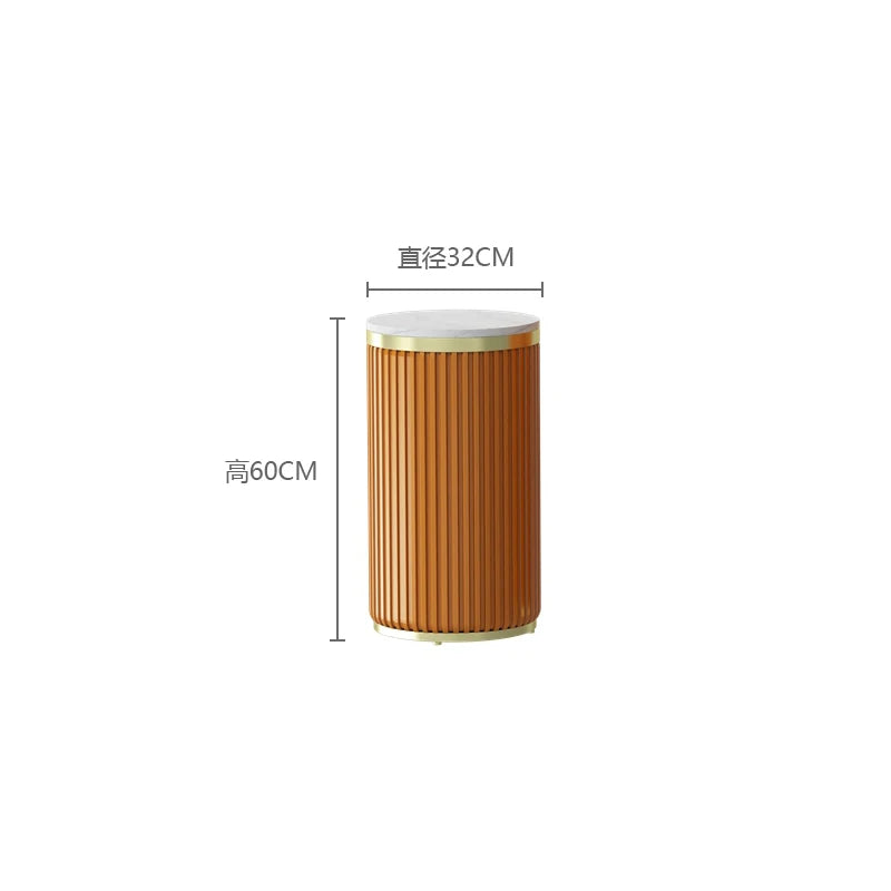 support décoratif moderne marbre doré bleu orange marron beige rayures verticales hauteur 60cm 80cm