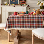 nappe table noël carreaux écossais vert rouge bleu clair classique réutilisable extérieur fêtes famille