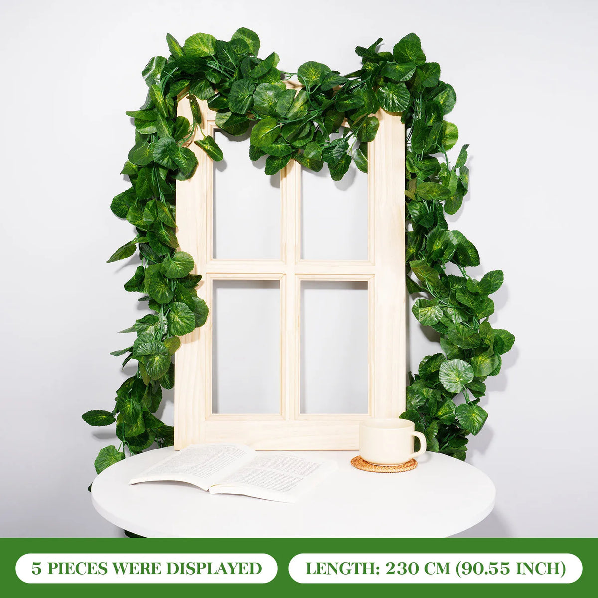 guirlande végétale artificielle feuilles vertes modernes décoration extérieure accrochée adhésif maison jardin anniversaire exposition