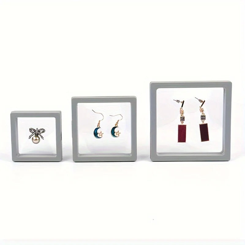 boîtes bijoux transparentes moderne clips vert orange rose bleu gris