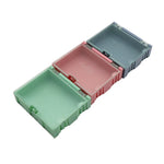 boîtes rangement plastique vert rose bleu modernes pratiques poignées